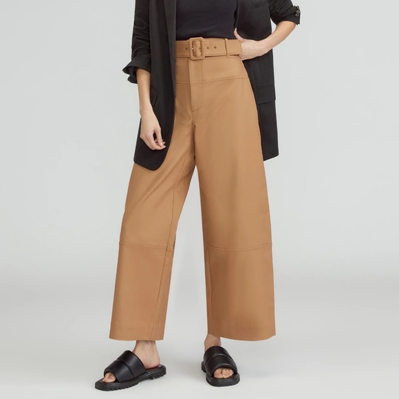 Everlane structured cotton belted pants 2 New - Picture 1 of 16